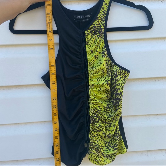 🌿 Vintage Y2K Black and Neon Lace Up Spandex Crop Top 🌿 - Picture 5 of 8